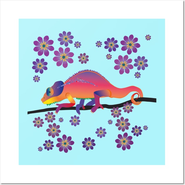 Rainbow chameleon Wall Art by Bwiselizzy